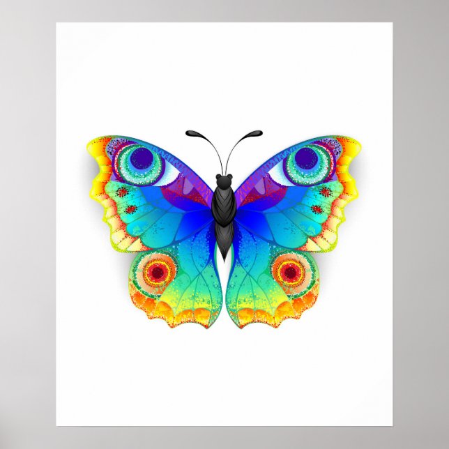 Póster Arcoiris mariposa Peacock Eye (Frente)