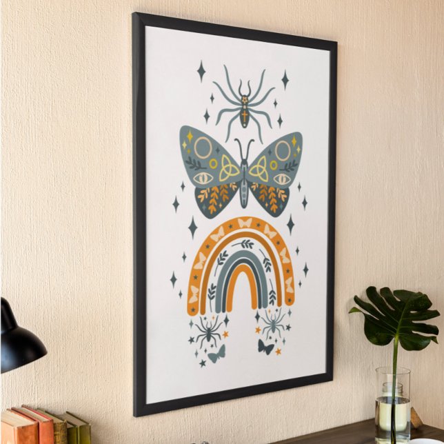 Póster Arcoiris, mariposas y arañas de Halloween (Subido por el creador)