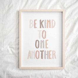 Póster Arcoiris neutral Sé amable con otro poster