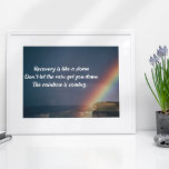 Póster Arcoiris para la recuperación de adicciones a drog<br><div class="desc">La recuperación es como una tormenta. No dejes que la lluvia te hunda. El arco iris viene. Una motivación para la recuperación de adicción a las drogas cita a poster con una hermosa imagen de arcoiris inspiradora.</div>