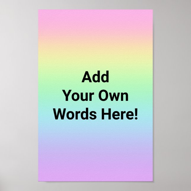 Póster Arcoiris Pastel personalizado (Frente)
