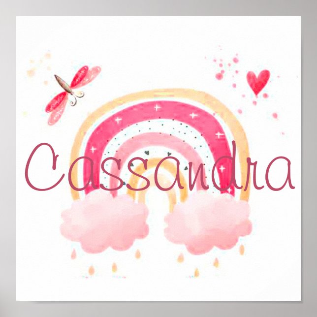 Póster Arcoíris personalizado de acuarela (Frente)