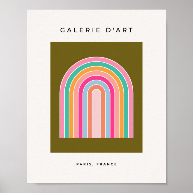 Póster Arcoiris retro colorido (Frente)