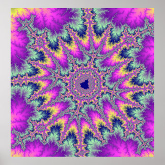 Póster Arcoiris rosa y verde suave