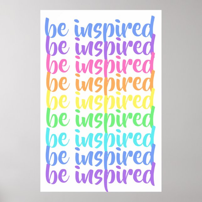 Póster Arcoiris "Sé inspirado" (Frente)