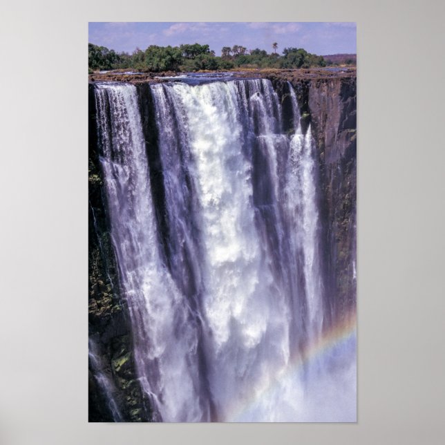 Póster Arcoiris sobre cataratas Victoria - Zimbabue, Áfri (Frente)