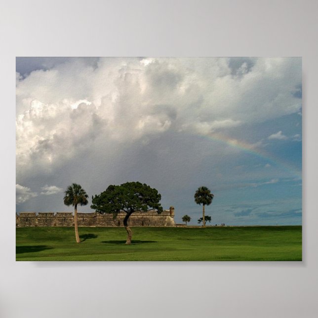 Póster Arcoiris sobre el Castillo de San Marcos (Frente)