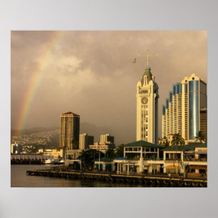 Póster Arcoíris sobre Honolulu, Hawái, EE. UU. 2