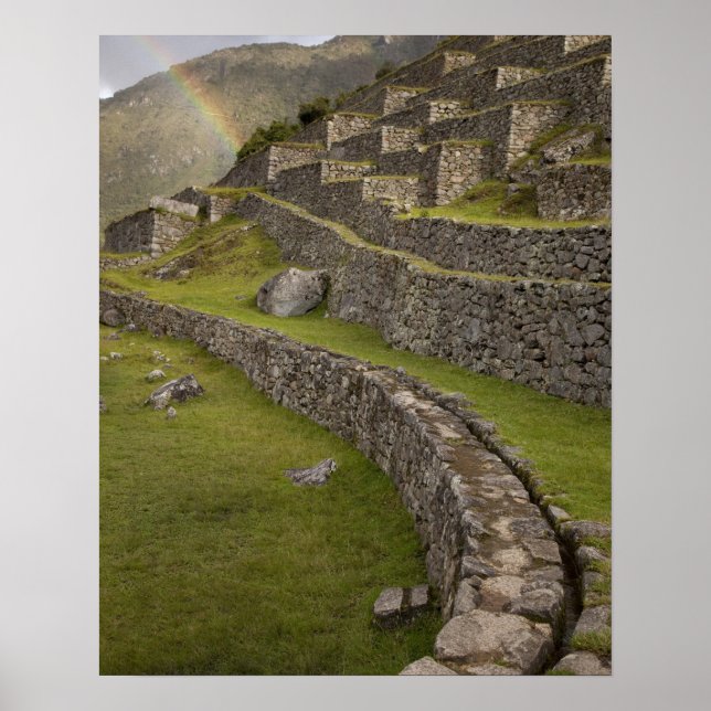 Póster Arcoíris sobre las terrazas agrícolas, Machu (Frente)