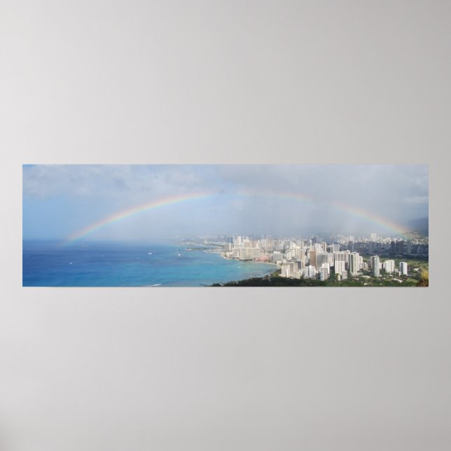 Póster Arcoiris sobre Waikiki (Frente)