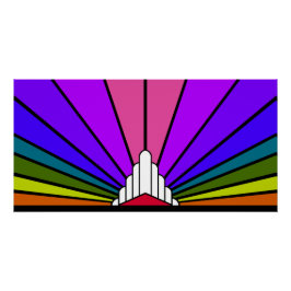 Póster Arcoiris solar Art deco