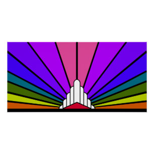 Póster Arcoiris solar Art deco