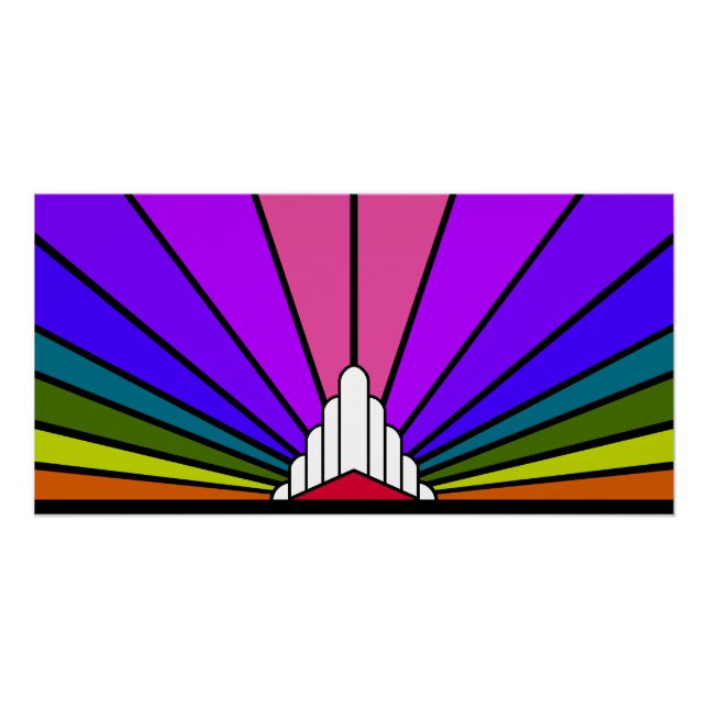 Póster Arcoiris solar Art deco (Anverso)