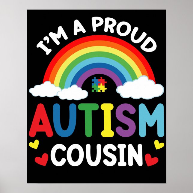 Póster Arcoíris Soy un orgulloso primo con autismo Concie (Frente)