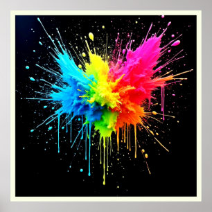 Póster Arcoiris Splash Powder Art