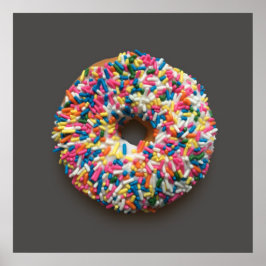 Póster Arcoiris Sprinkles Donut poster (en gris)