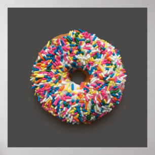 Póster Arcoiris Sprinkles Donut poster (en gris)
