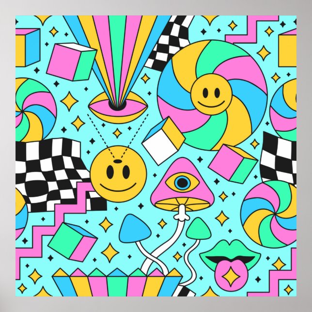 Póster Arcoiris trippy 6000000000000000000000000000000000 (Frente)