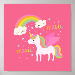 Póster Arcoiris unicornio