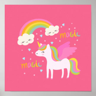 Póster Arcoiris unicornio