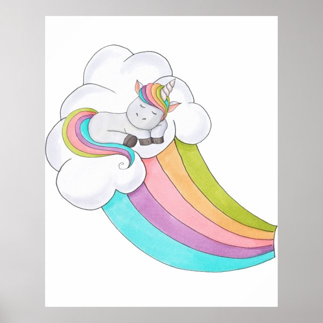 Póster Arcoiris unicornio (Frente)