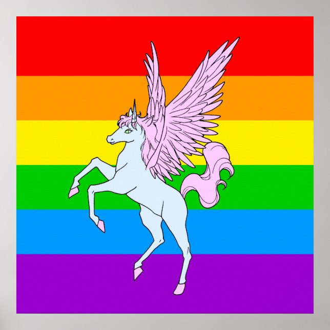 Póster Arcoiris unicornio de Corey Tiger 80 (Frente)