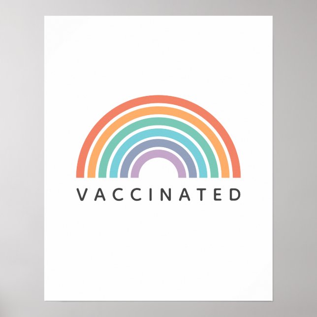 Póster Arcoiris vacunado | Vacuna Covid Coronavirus (Frente)