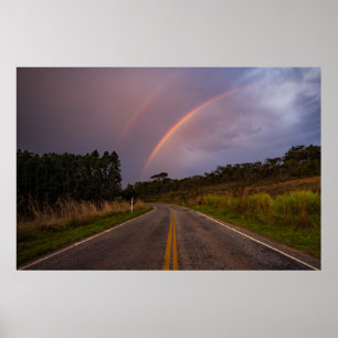 Póster Arcoiris Y Carretera