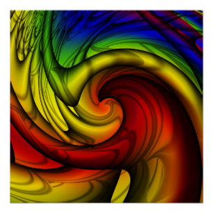 Póster Arcoiris y miel Arte fractal arcoiris