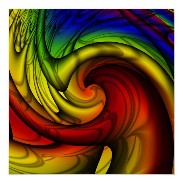Póster Arcoiris y miel | Arte fractal arcoiris (Anverso)