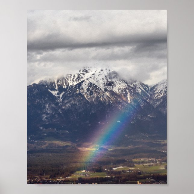 Póster Arcoiris y montañas después de la tormenta (Frente)