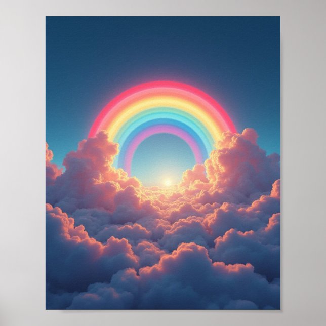 Póster Arcoiris y nubes (Frente)
