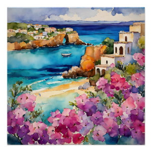 Póster "Arcos A Orillas Del Mar"