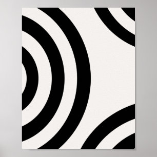 Póster Arcos Abstractos Líneas Modernas En Blanco Y Negro