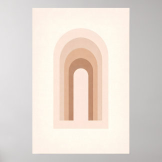 Póster Arcos abstractos neutros boho minimalistas moderno