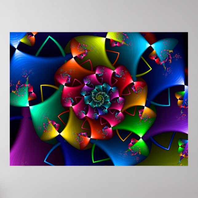 Póster Arcos de Arcoíris Fractal (Frente)