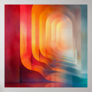 Póster Arcos de brillo retro – Abstracto de mediados de s
