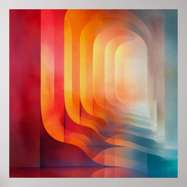 Póster Arcos de brillo retro – Abstracto de mediados de s (Frente)