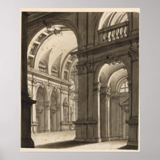 Póster Arcos de la Catedral de la Arquitectura de la Viej (Frente)