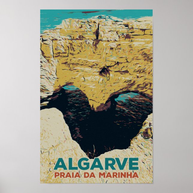 Póster Arcos de la playa Algarve Marinha, Portugal (Frente)