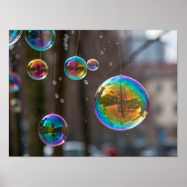 Póster Arcos de lluvia flotantes y reflexiones