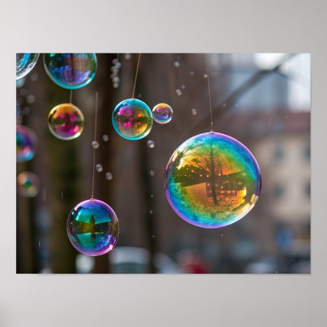 Póster Arcos de lluvia flotantes y reflexiones (Frente)