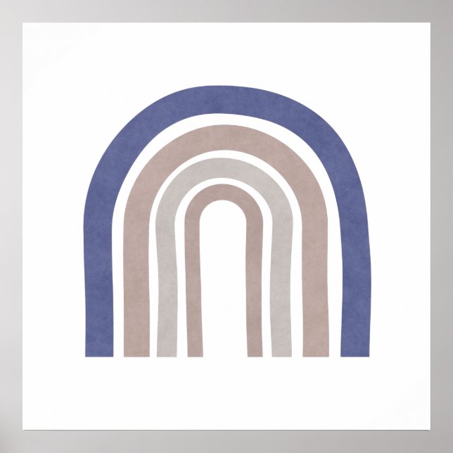 Póster Arcos de medio siglo - azul y beige (Frente)