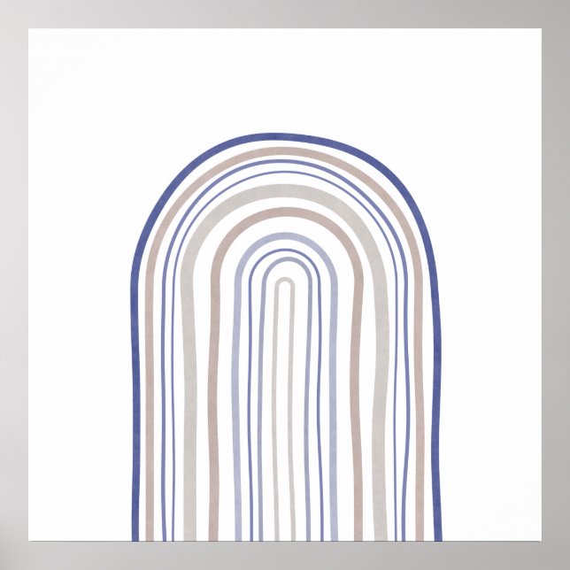 Póster Arcos de medio siglo - azul y beige (Frente)