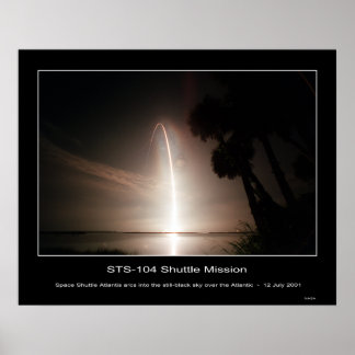Póster Arcos del transbordador espacial Atlantis en negro