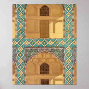 Póster Arcos en el patio de la Medrese-i-Shah-Hussein