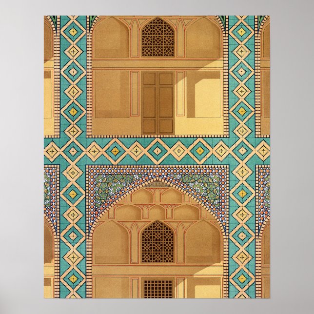 Póster Arcos en el patio de la Medrese-i-Shah-Hussein (Frente)