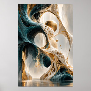 Póster Arcos y Esferas Orgánicas Surrealistas de Color Tu