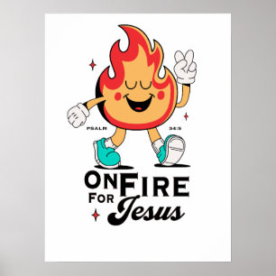 Póster Ardiendo por Jesús Salmo 34:5 Personaje de Llama A