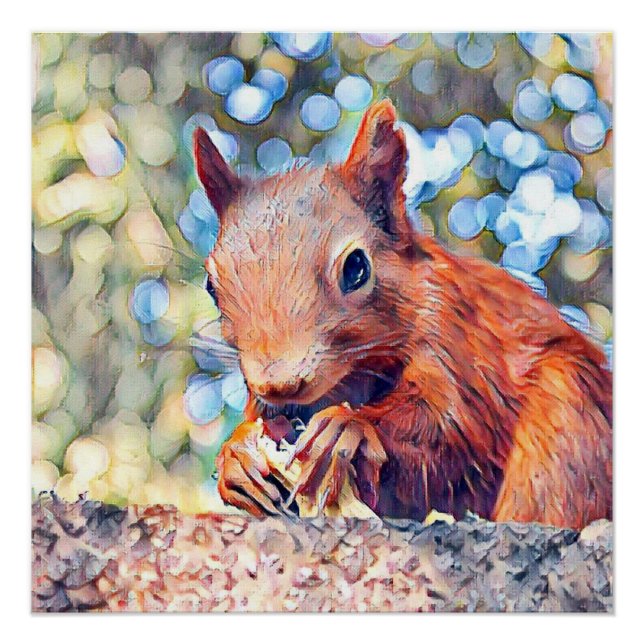 Póster ardilla acuarell (Anverso)